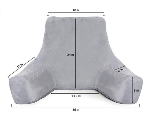 Konfurt Shredded Foam Velour Reading Pillow Perfect for Adults Teens and Kids