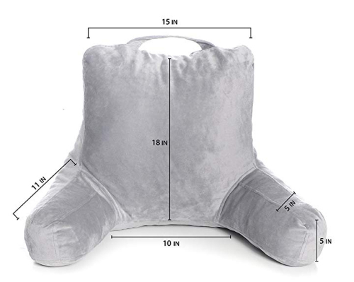 Konfurt Shredded Foam Velour Reading Pillow Perfect for Adults Teens and Kids