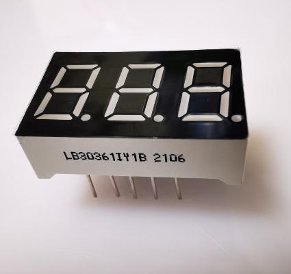 Common anode 3 digit 0.36" ultra green 7-segment LED Display