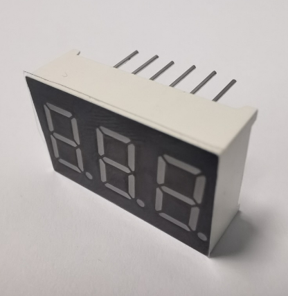 Common anode 3 digit 0.36" ultra green 7-segment LED Display