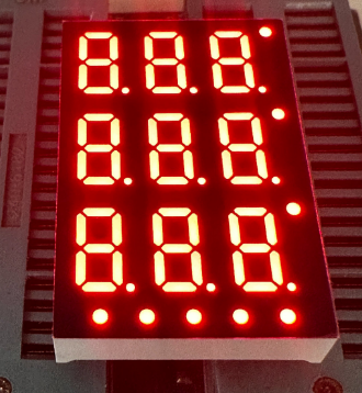 Customized Design Ultra white three line 9 Digit 0.36" 7 Segment LED Display for home appliances