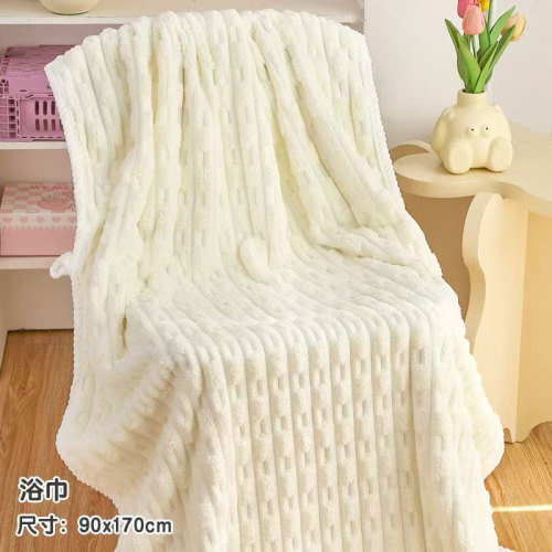 Coral Velvet Bath Towel