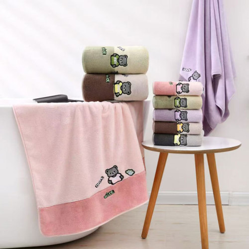 Coral Velvet Bath Towel