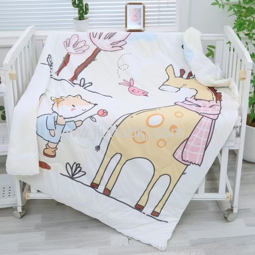 100% pure cotton green printed children's quilt