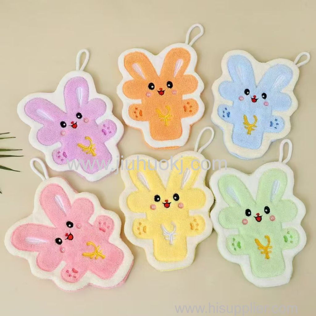 Cartoon cute hand towels can be customized with patterns colors shapes