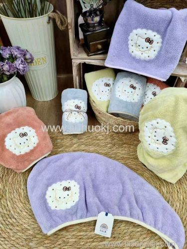 Super absorbent coral fleece headscarf for small animals