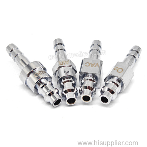 1/8 Inch PB Standard Gas Probe Adaptors 1/4" DIN Medical Oxygen Connector