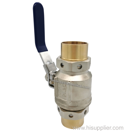 2-piece Medical Brass Ball Valve 1" 2" 3" 4" Shut off Valve China Factory