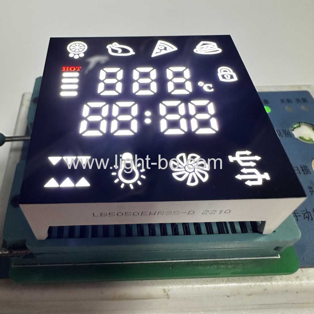 High brightness Ultra bright white Customized 7 Segment LED Display common cathode for Gas Oven Controller