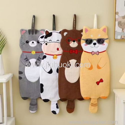 Cartoon patchwork embroidered hand towels can be customized in color pattern
