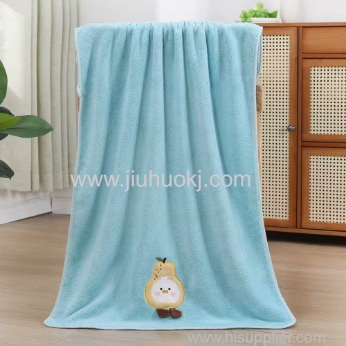 Soft Coral-Fiber Bath Towel with Excellent Water Absorption