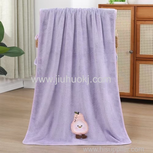 Soft Coral-Fiber Bath Towel with Excellent Water Absorption