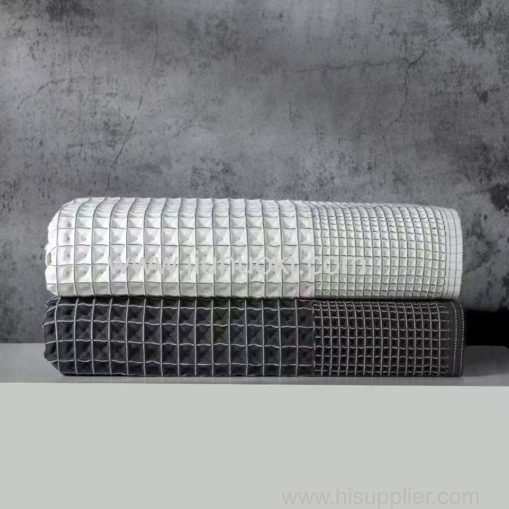 Pure cotton solid color waffle patterned towel