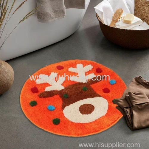 Children's cartoon Christmas festival decoration carpet bathroom and bathroom absorbent foot mat