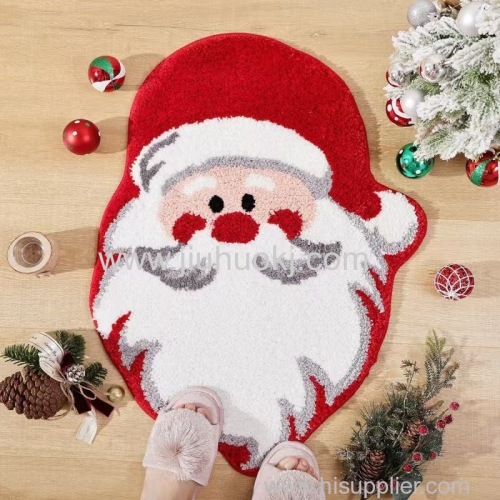 Children's cartoon Christmas festival decoration carpet bathroom and bathroom absorbent foot mat