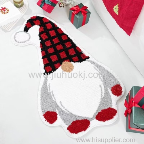Children's cartoon Christmas festival decoration carpet bathroom and bathroom absorbent foot mat