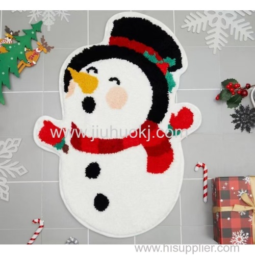 Children's cartoon Christmas festival decoration carpet bathroom and bathroom absorbent foot mat