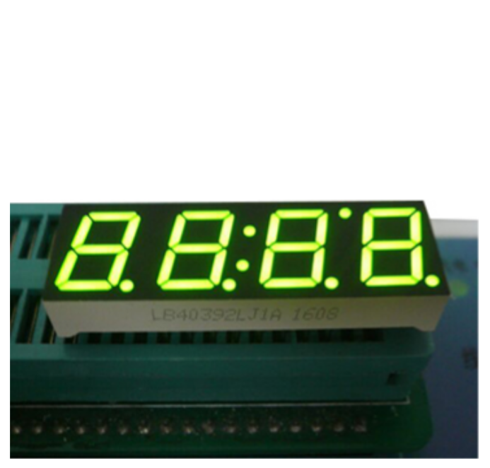 4-digit common cathode super bright green 7 segment clock led display for instrument panel