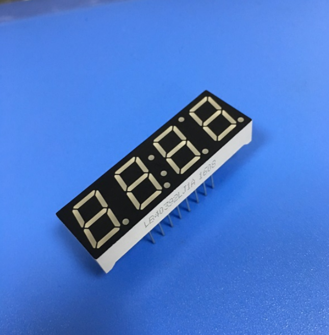 4-digit common cathode super bright green 7 segment clock led display for instrument panel