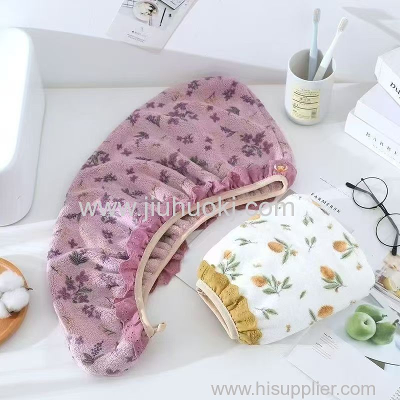 Korean-style bath towel fresh and delicate floral lace-trimmed strappy nightgown thin coral fleece bath towel