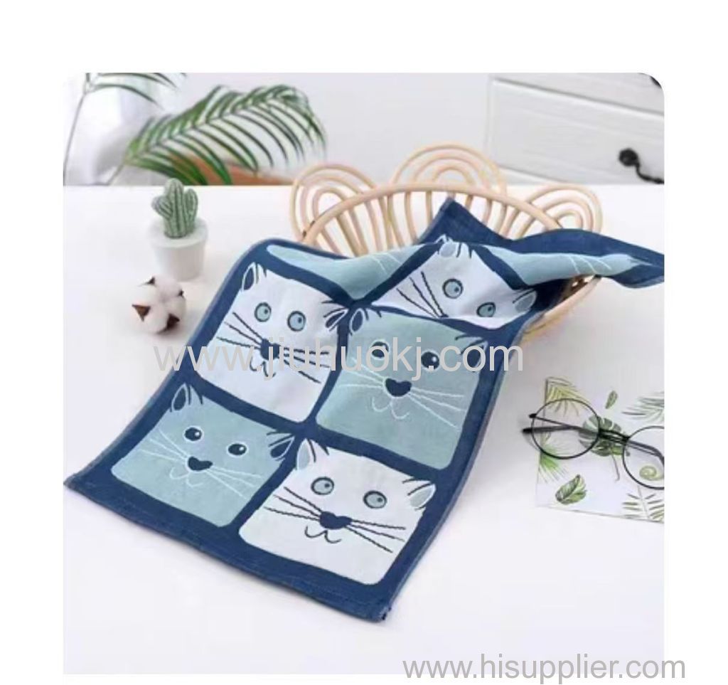 The latest 100% all-cotton gauze fabric face towel is super soft and highly absorbent