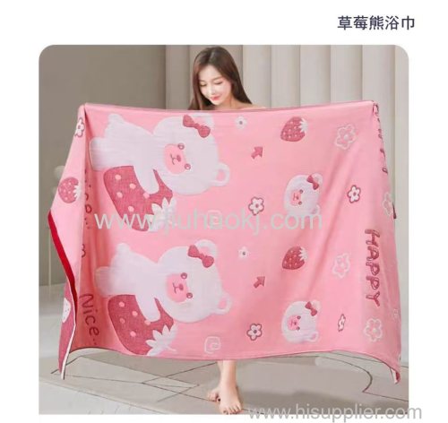 All-cotton super soft and super absorbent gauze large bath towel and beach towel