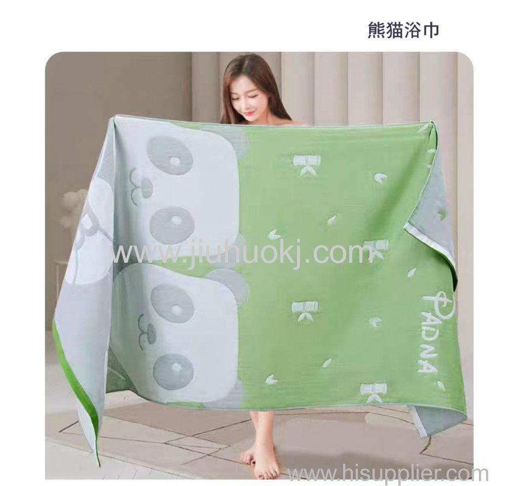All-cotton super soft and super absorbent gauze large bath towel and beach towel
