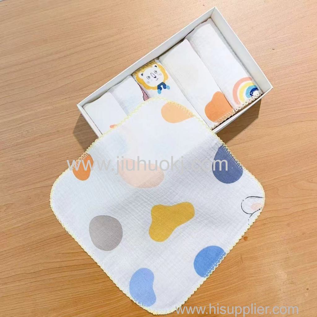 Double-layer wrinkled fabric all-cotton soft square towel