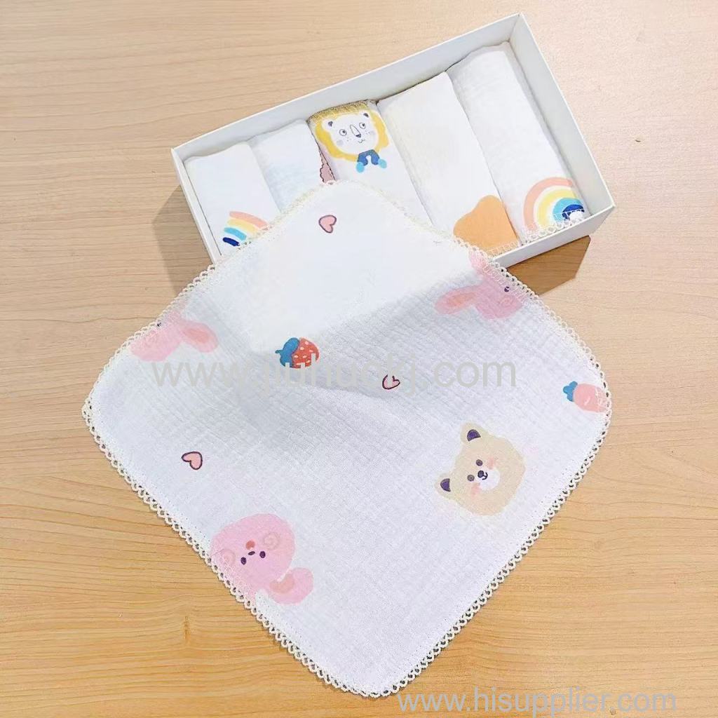Double-layer wrinkled fabric all-cotton soft square towel