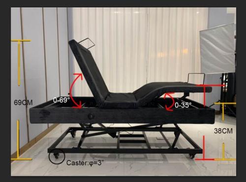 Konfurt Hi-Low adjustable bed frame king in mattress