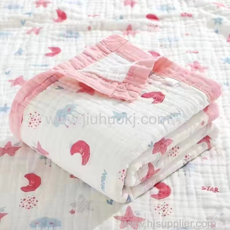 Adorable Six-Rung Sturdy Child's Crib Made from Comforting & Airy Cotton