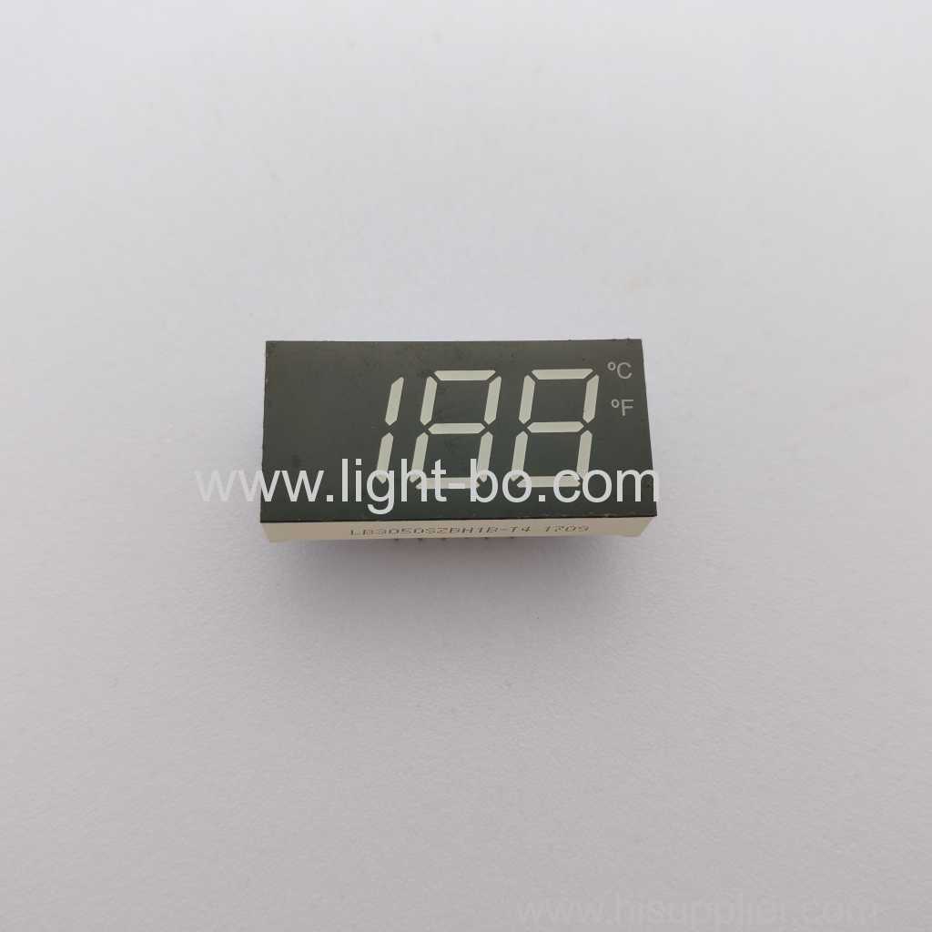 Blue Custom 3 Digit 7 Segment LED Display for Freezer Control