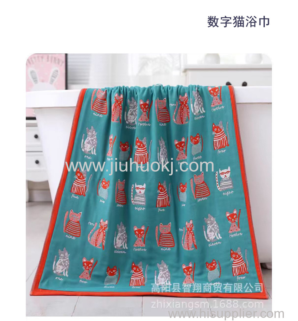 Large Gauze Bath Towel with Superior Breathability & Good Water Absorption