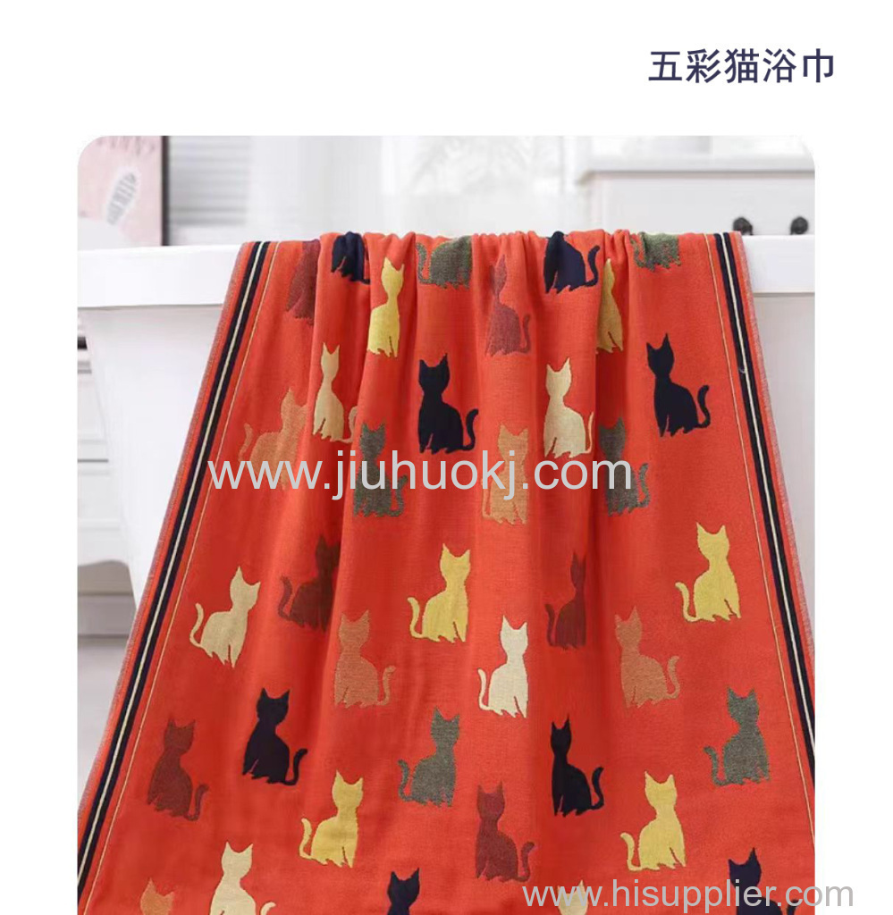 Large Gauze Bath Towel with Superior Breathability & Good Water Absorption