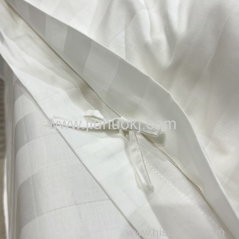 High-end Hotel Quality White Cotton Blend Sleepwear Ensemble Featuring Soft Faux-Silk Trim
