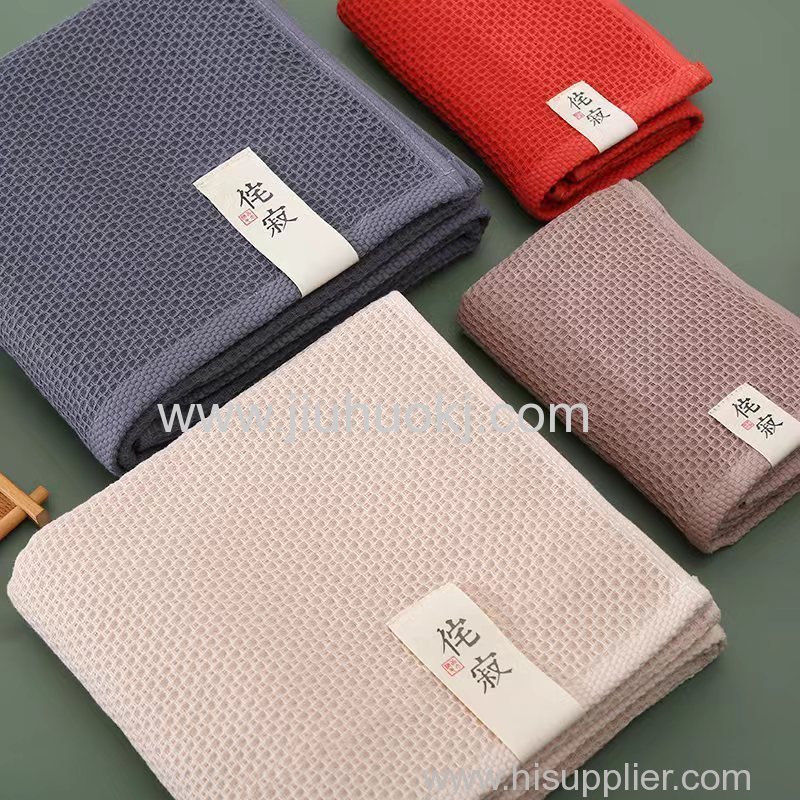 Soft & Durable Cotton Handkerchief Set with Traditional Wafes Pattern - Ideal for Hotel Use