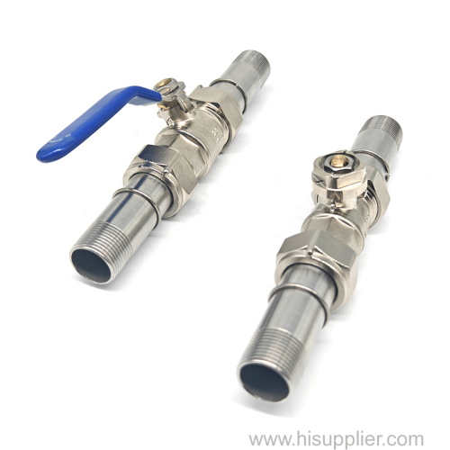 Water Meter Connection Kit Chrome Plated Brass Valve & Stainless Steel Tube