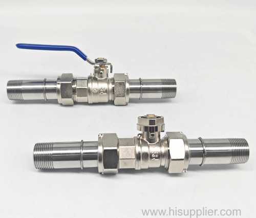 Water Meter Connection Kit Chrome Plated Brass Valve & Stainless Steel Tube