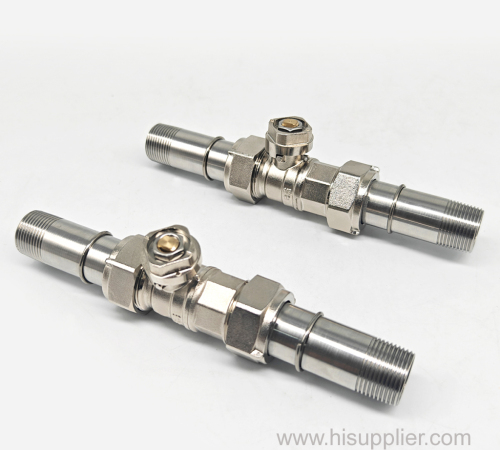 Water Meter Connection Kit Chrome Plated Brass Valve & Stainless Steel Tube