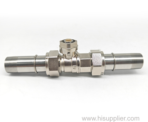Water Meter Connection Kit Chrome Plated Brass Valve & Stainless Steel Tube