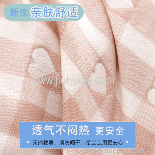 Soft Cotton Kids' Bandana Head Scarf with Heart Pattern Comfortable All-Cotton Fabric