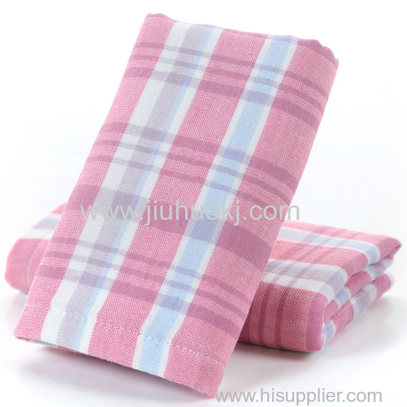 Soft Pure Cotton Face Towel with Check Pattern