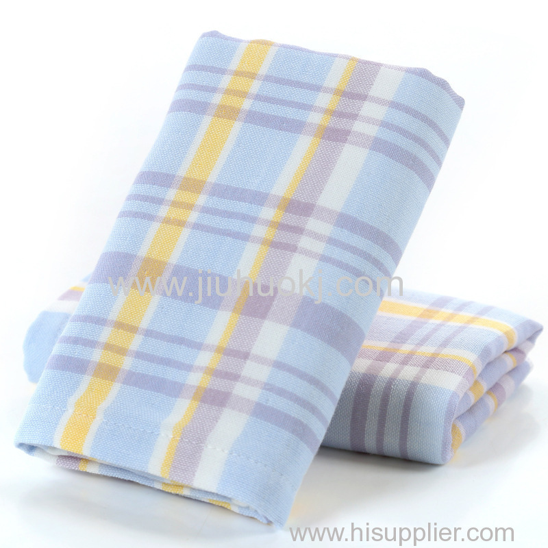 Soft Pure Cotton Face Towel with Check Pattern