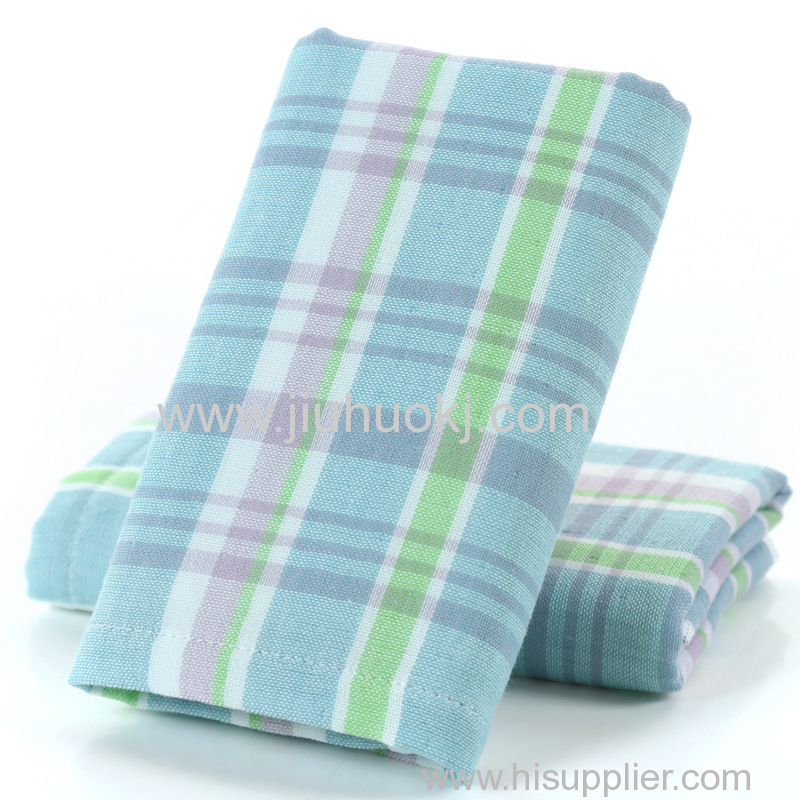 Soft Pure Cotton Face Towel with Check Pattern