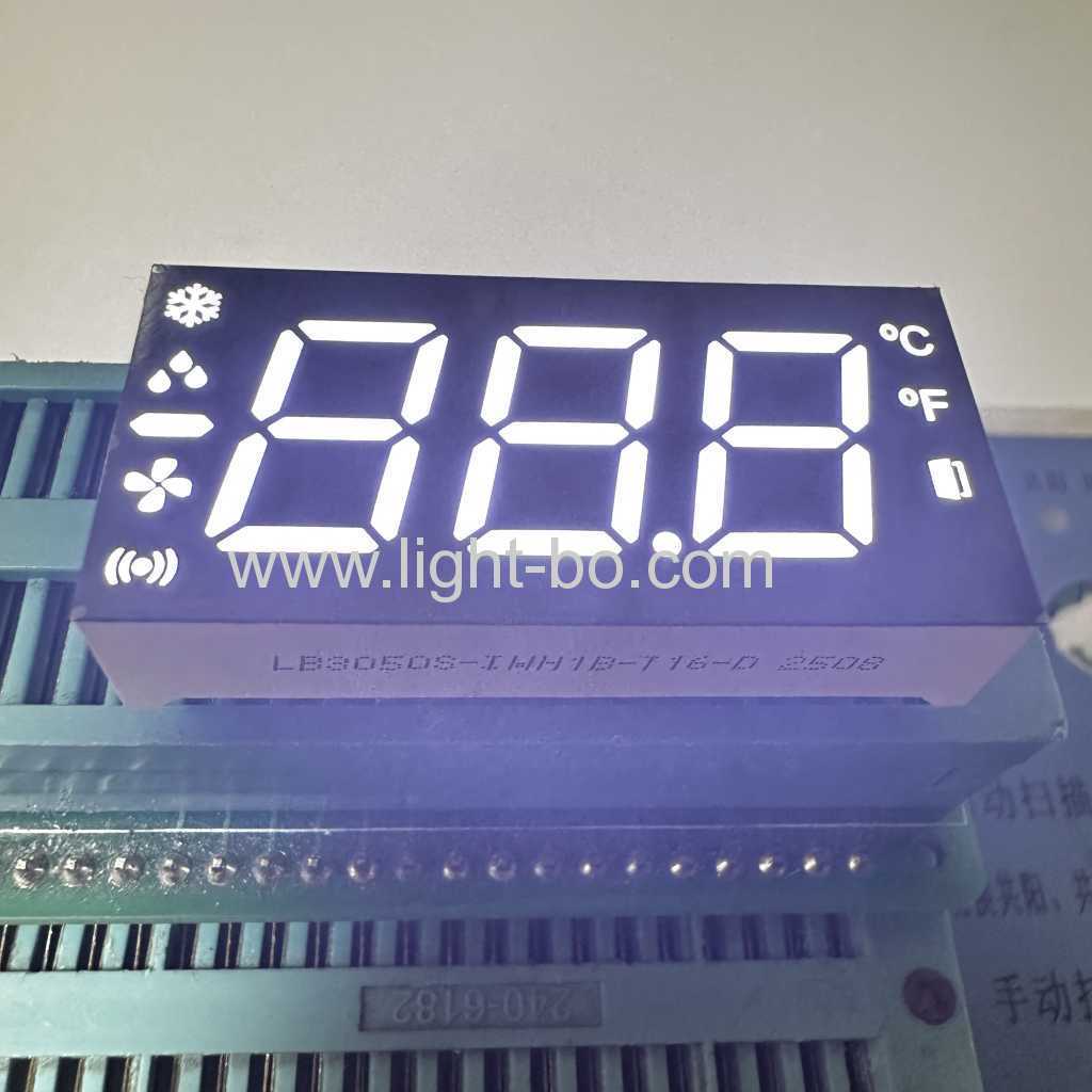 Custom Design Triple Digit LED Display 7 Segment Common anode for Refrigerator Temperature Controller