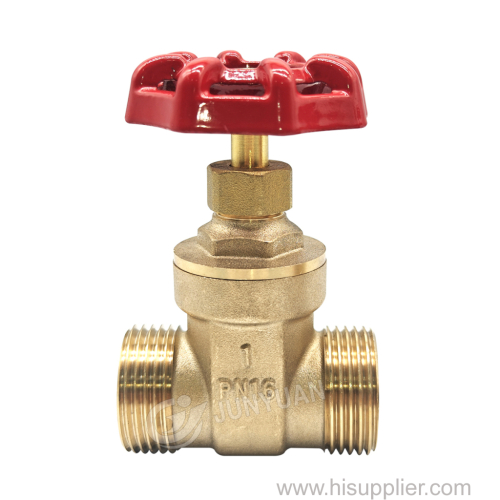 Customizable BSPT 1" Red Iron Handwheel Brass Stem Control Water Pipe 2 Way Dn25 Male Threaded Brass Gate Valve