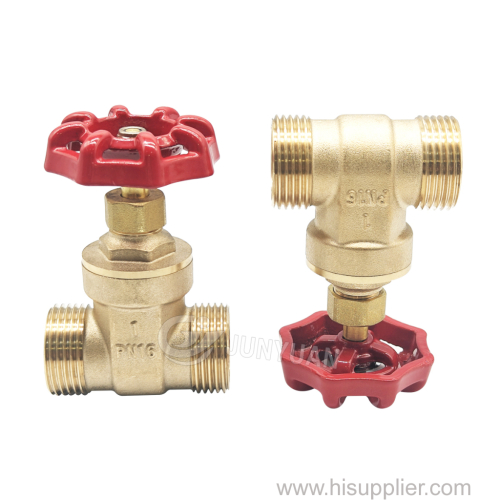 Customizable BSPT 1" Red Iron Handwheel Brass Stem Control Water Pipe 2 Way Dn25 Male Threaded Brass Gate Valve