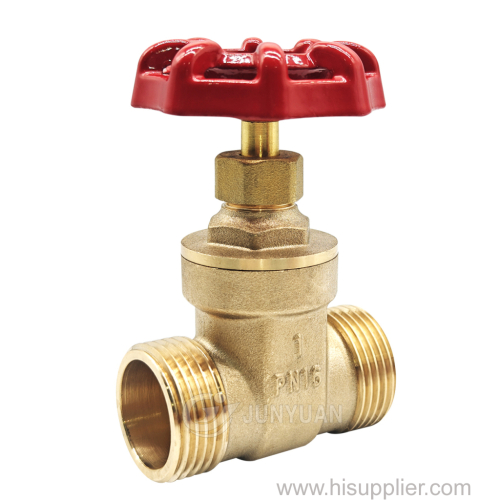 Customizable BSPT 1" Red Iron Handwheel Brass Stem Control Water Pipe 2 Way Dn25 Male Threaded Brass Gate Valve