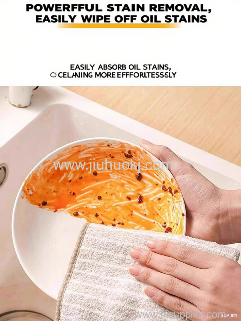 Non Stick Kitchen Dish Cloth Easy Clean Absorbent Lint Free Cleaning Towel for Washing Dishes