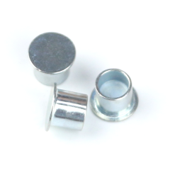White Zinc Plated Semi Tubular Clutch Button Rivet